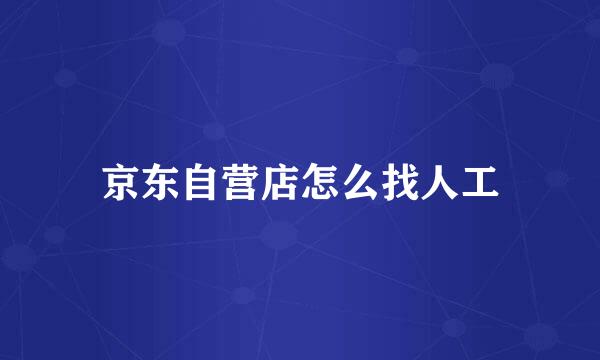 京东自营店怎么找人工