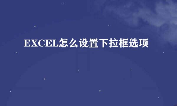 EXCEL怎么设置下拉框选项
