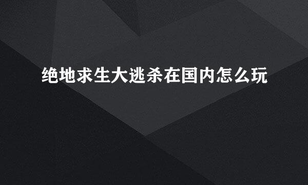 绝地求生大逃杀在国内怎么玩