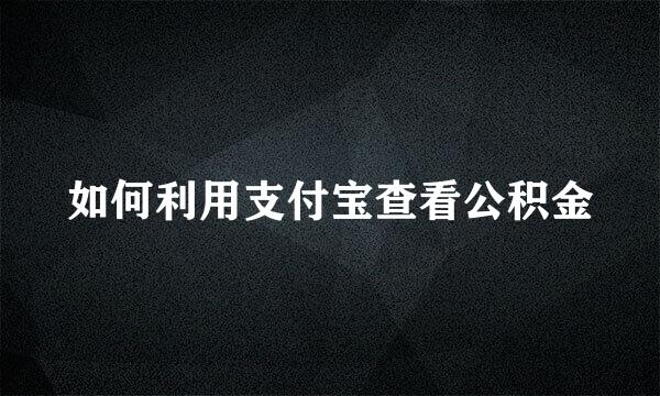 如何利用支付宝查看公积金