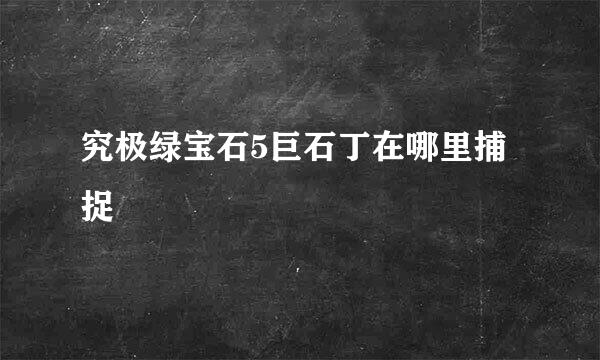 究极绿宝石5巨石丁在哪里捕捉