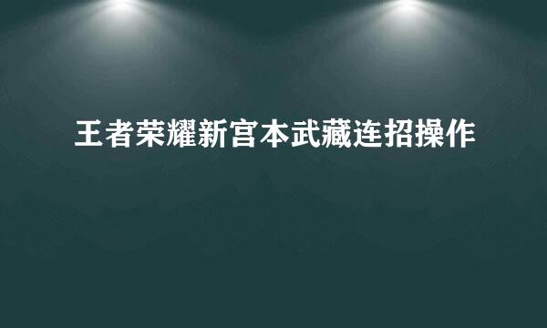 王者荣耀新宫本武藏连招操作