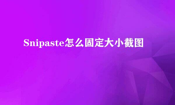 Snipaste怎么固定大小截图