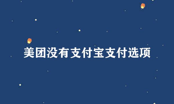 美团没有支付宝支付选项