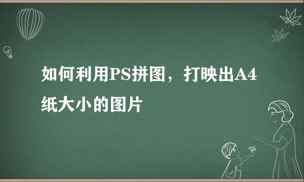如何利用PS拼图，打映出A4纸大小的图片