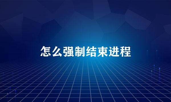 怎么强制结束进程