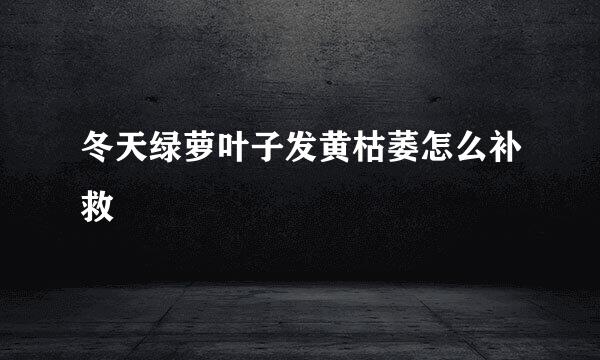 冬天绿萝叶子发黄枯萎怎么补救