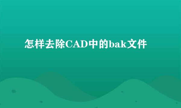 怎样去除CAD中的bak文件