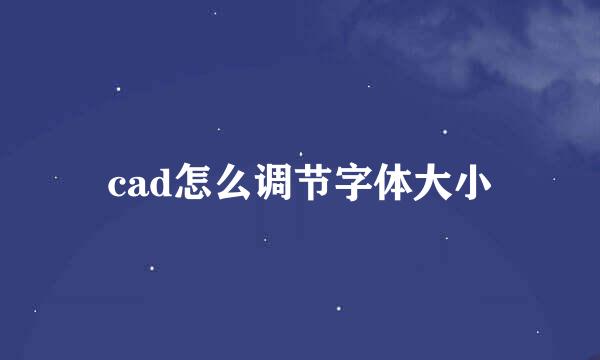 cad怎么调节字体大小