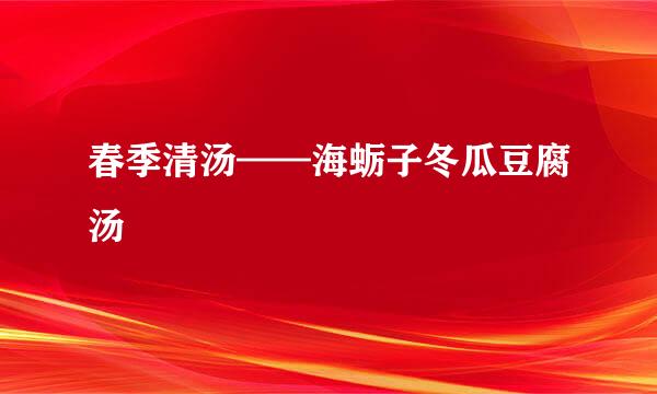 春季清汤——海蛎子冬瓜豆腐汤