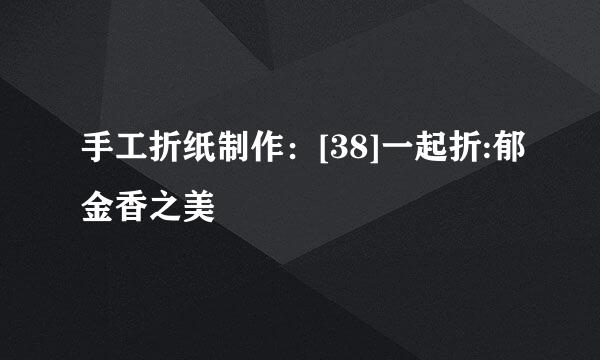 手工折纸制作：[38]一起折:郁金香之美