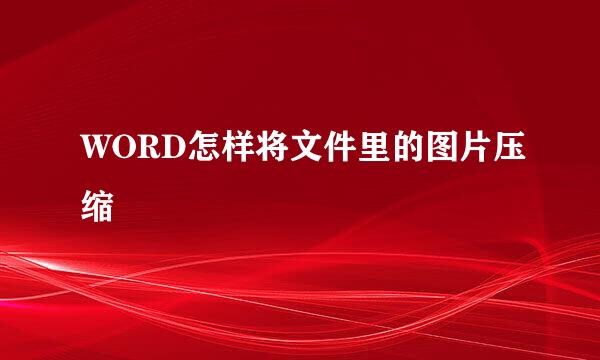 WORD怎样将文件里的图片压缩