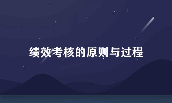 绩效考核的原则与过程