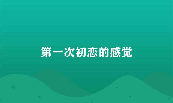 第一次初恋的感觉