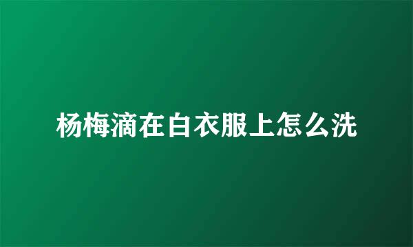 杨梅滴在白衣服上怎么洗
