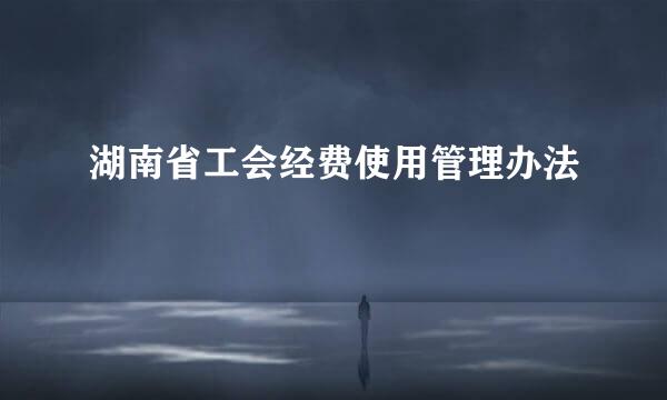 湖南省工会经费使用管理办法