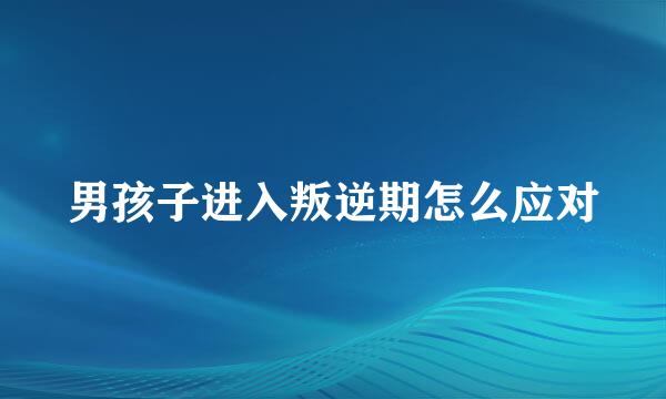 男孩子进入叛逆期怎么应对