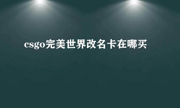 csgo完美世界改名卡在哪买