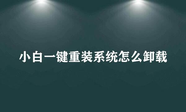 小白一键重装系统怎么卸载