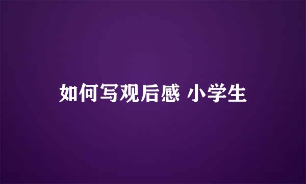 如何写观后感 小学生