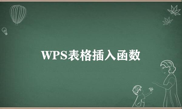 WPS表格插入函数