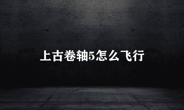 上古卷轴5怎么飞行
