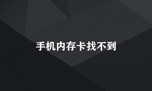 手机内存卡找不到