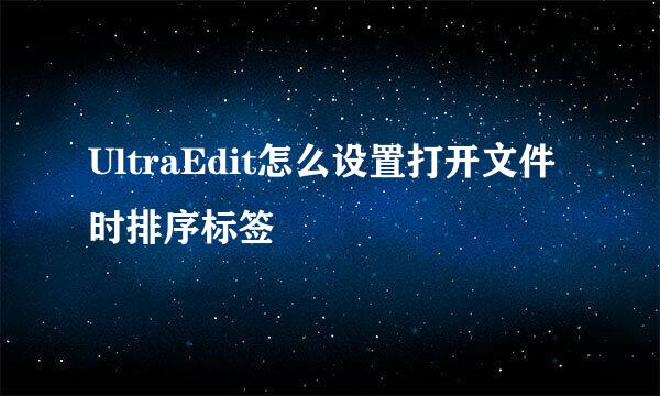 UltraEdit怎么设置打开文件时排序标签