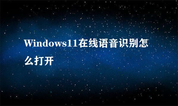 Windows11在线语音识别怎么打开