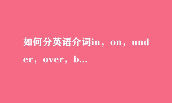 如何分英语介词in，on，under，over，behind