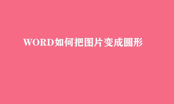 WORD如何把图片变成圆形