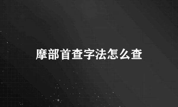 摩部首查字法怎么查