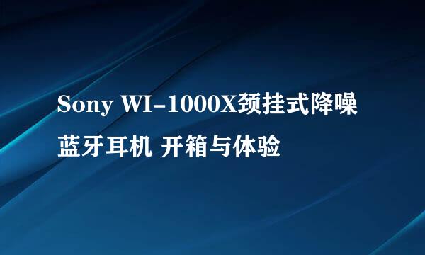 Sony WI-1000X颈挂式降噪蓝牙耳机 开箱与体验