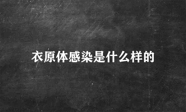 衣原体感染是什么样的