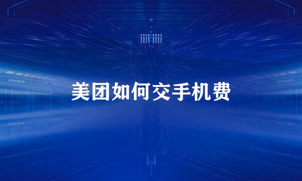 美团如何交手机费