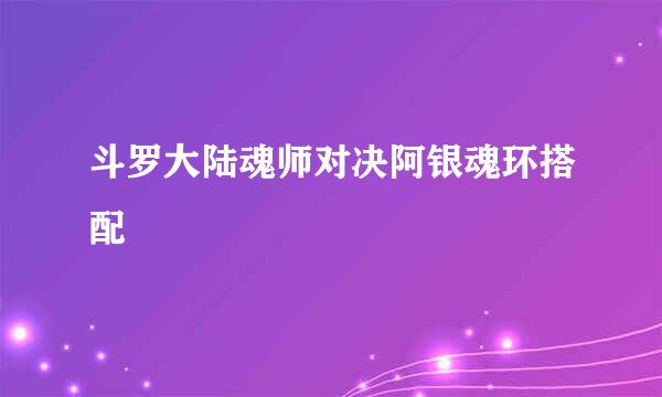 斗罗大陆魂师对决阿银魂环搭配