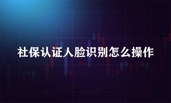 社保认证人脸识别怎么操作
