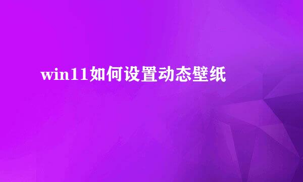 win11如何设置动态壁纸