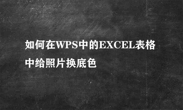 如何在WPS中的EXCEL表格中给照片换底色