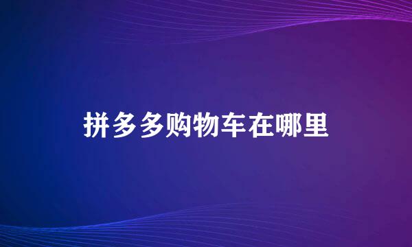拼多多购物车在哪里