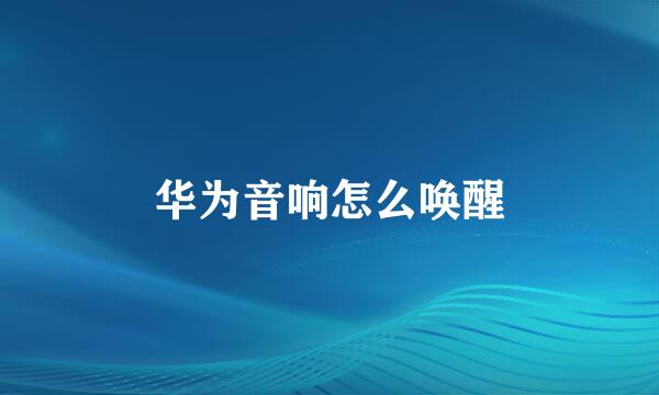 华为音响怎么唤醒
