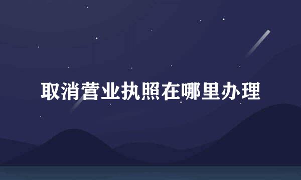 取消营业执照在哪里办理