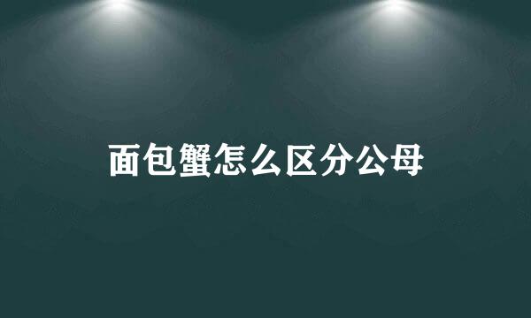面包蟹怎么区分公母