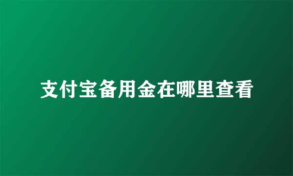 支付宝备用金在哪里查看