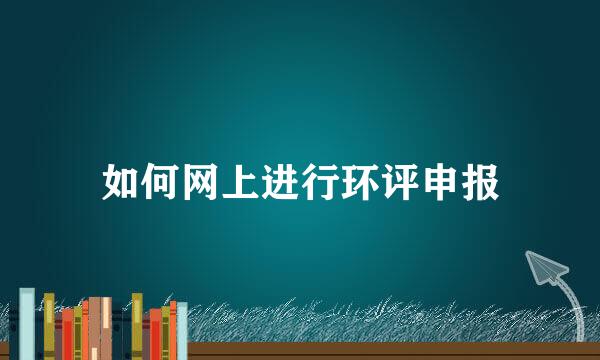 如何网上进行环评申报