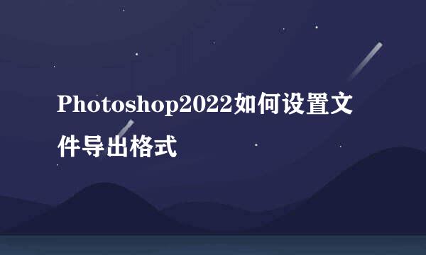 Photoshop2022如何设置文件导出格式