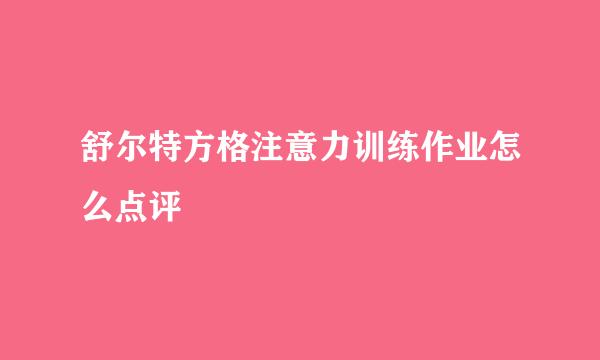 舒尔特方格注意力训练作业怎么点评