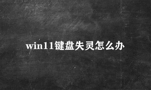 win11键盘失灵怎么办