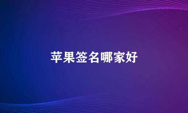 苹果签名哪家好