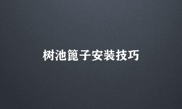 树池篦子安装技巧